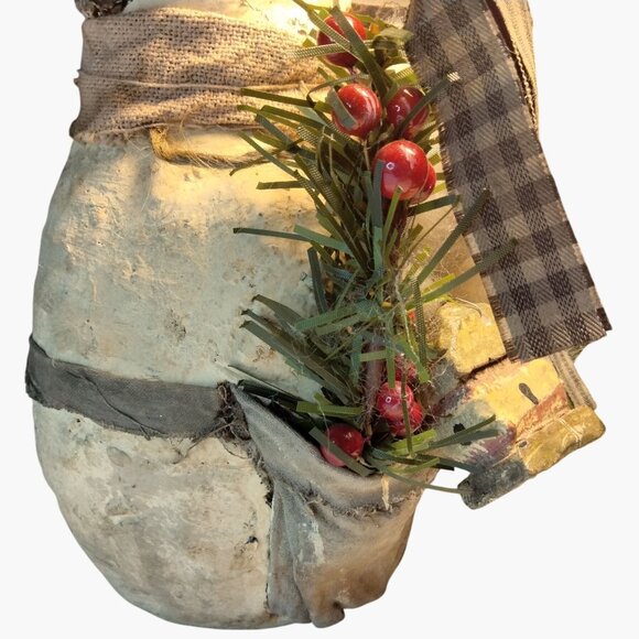 Woblers Woods Folk Art Snowman Decoration Vintage Rustic Cottage Cabin Art - Picture 9 of 12